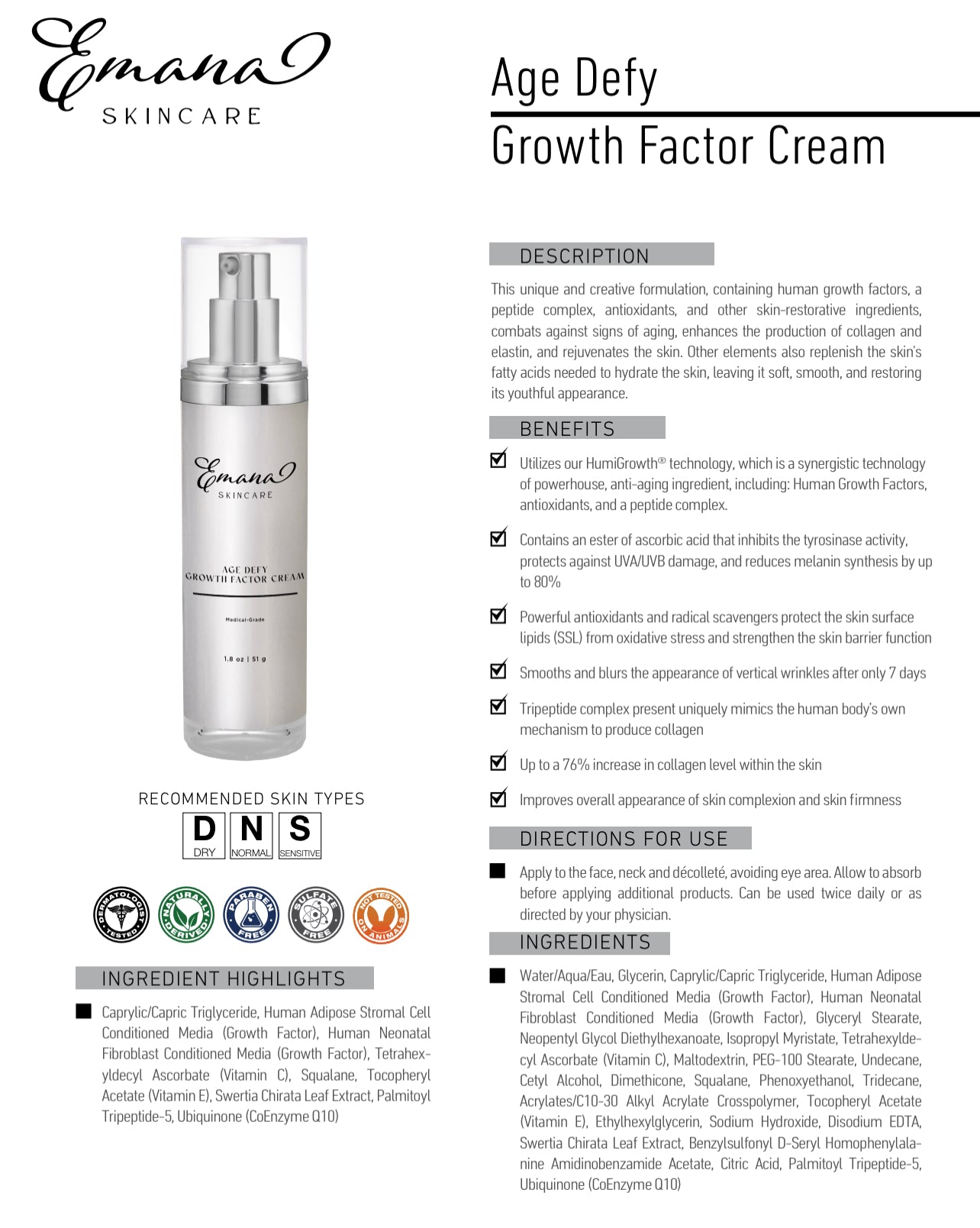 Age Defy Growth Factor Cream