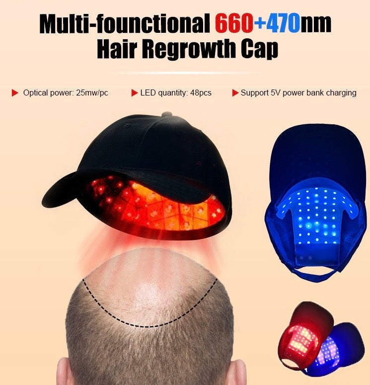 EMANA® HairLux™ LED Hair Regrowth Therapy Cap | Red & Blue Light Scalp Therapy