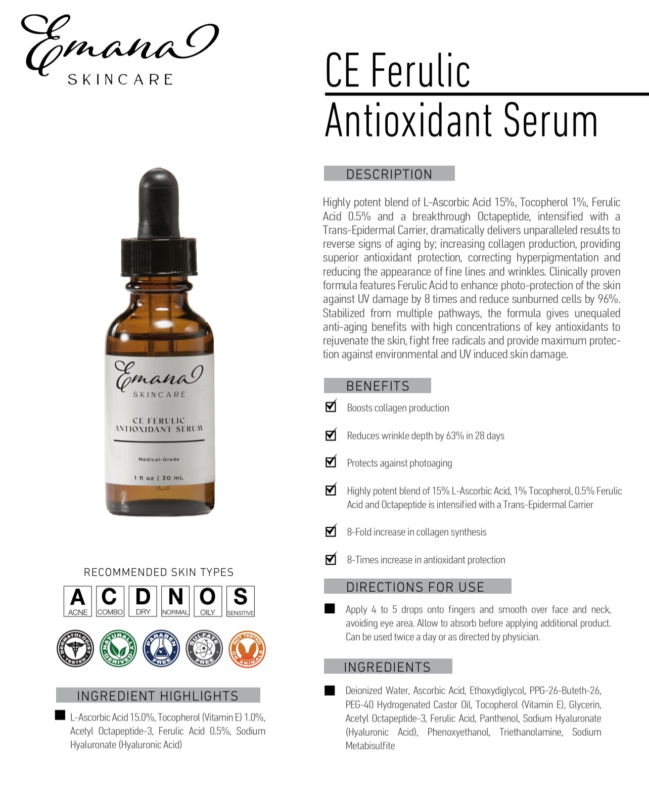CE Ferulic Antioxidant Serum